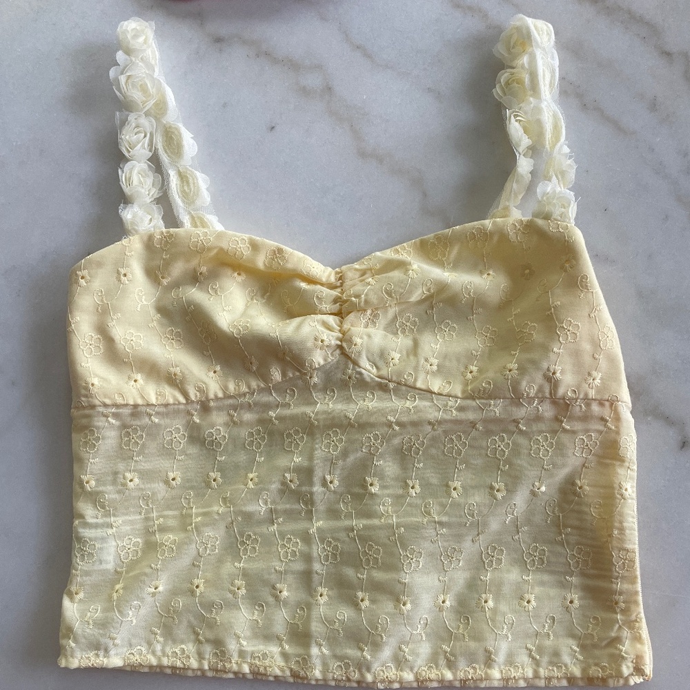 Princess Polly Franca Top Yellow Size 4